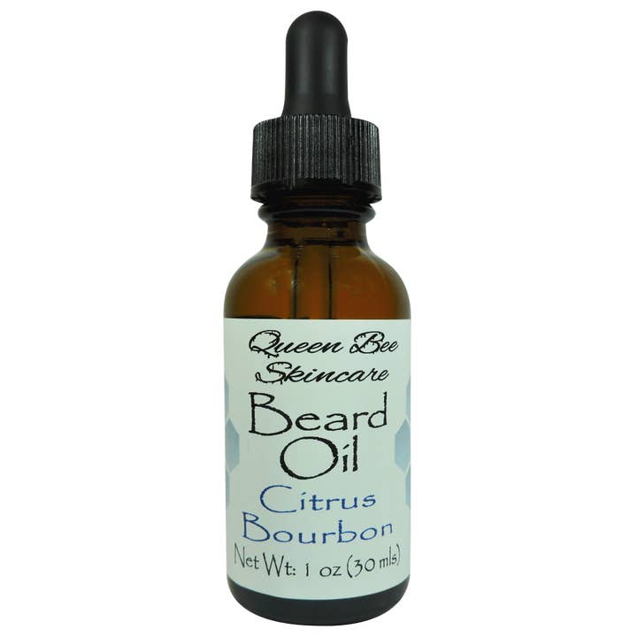 Aceite para barba Citrus Bourbon, 1 onza para venta al por mayor de Queen Bee Skincare, LLC