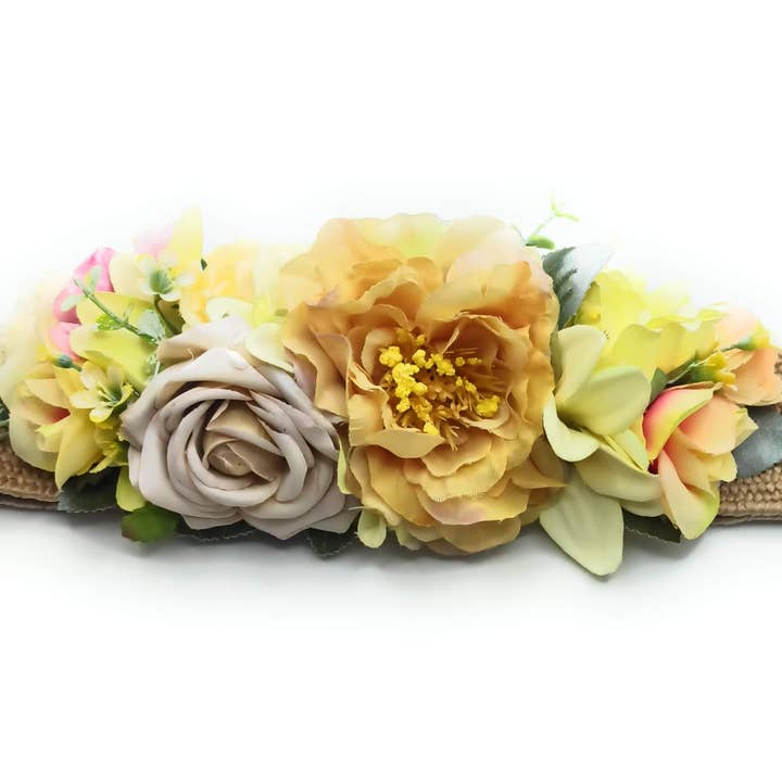 Flower Belt · Raffia Yellow for wholesale by BRANDELIA