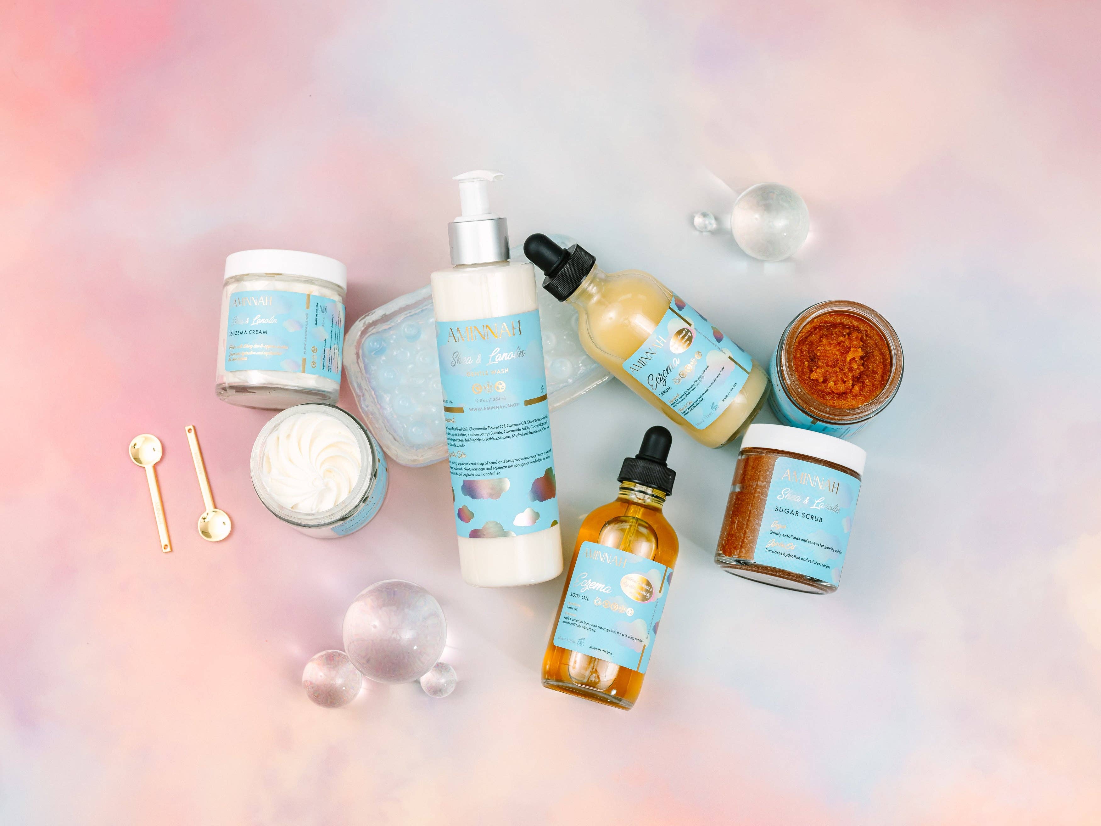 AMINNAH - Wholesale Body Wash/Shower Gel - Eczema (Shea & Lanolin) Gentle Cleanser5