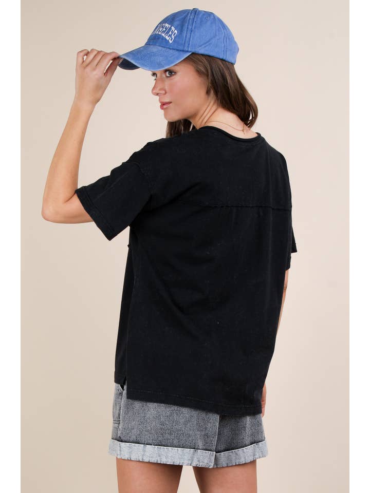 VERY J – Top de malha - Mulher por atacado – NT11966-Top de Malha com Decote em V Lavado a Mineral26