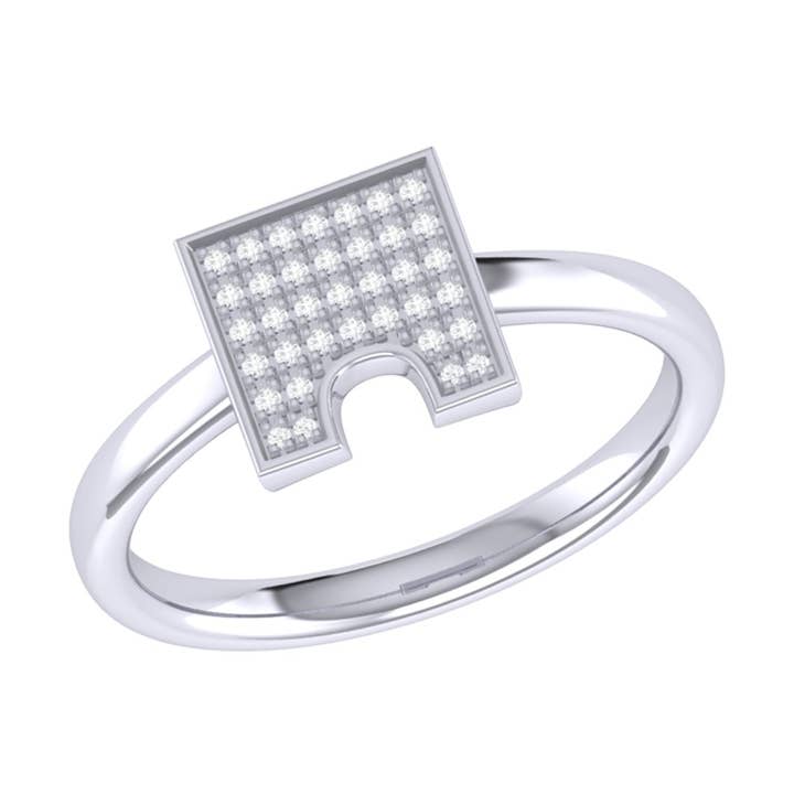 City Arches vierkante diamanten ring in sterling zilver voor wholesale door LuvMyJewelry (LMJ)