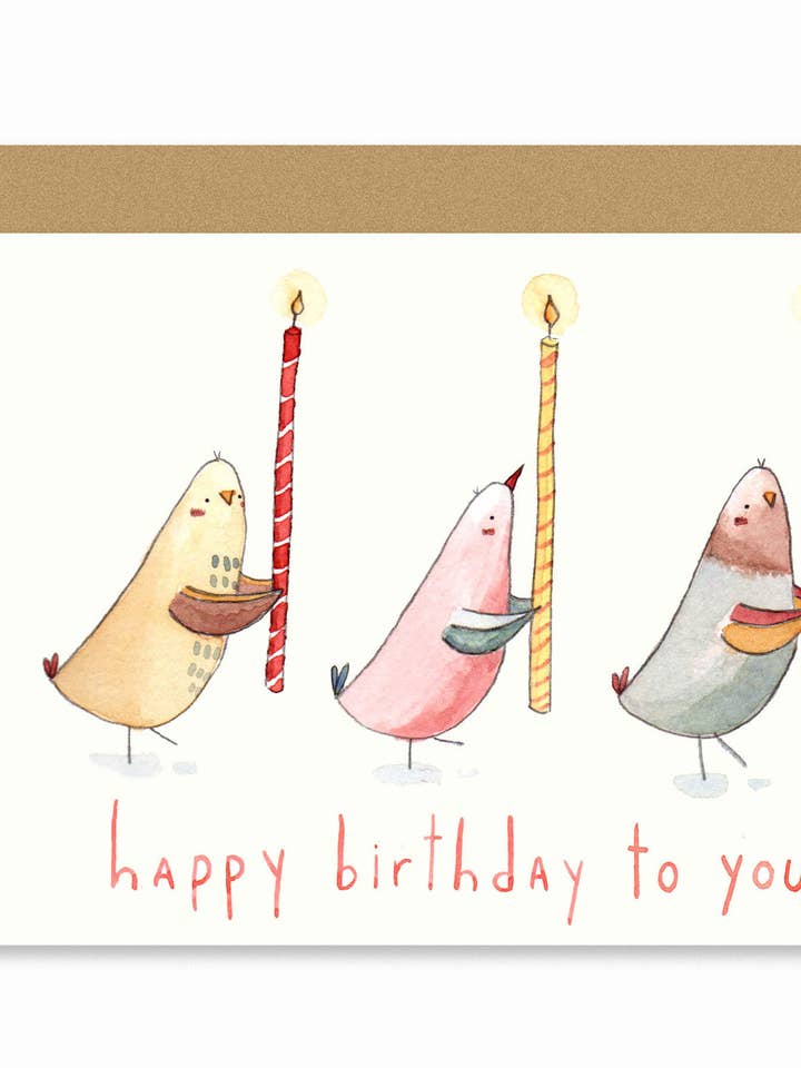 Carte Birthday Birds pour la vente par Lindsay Blevins Illustration