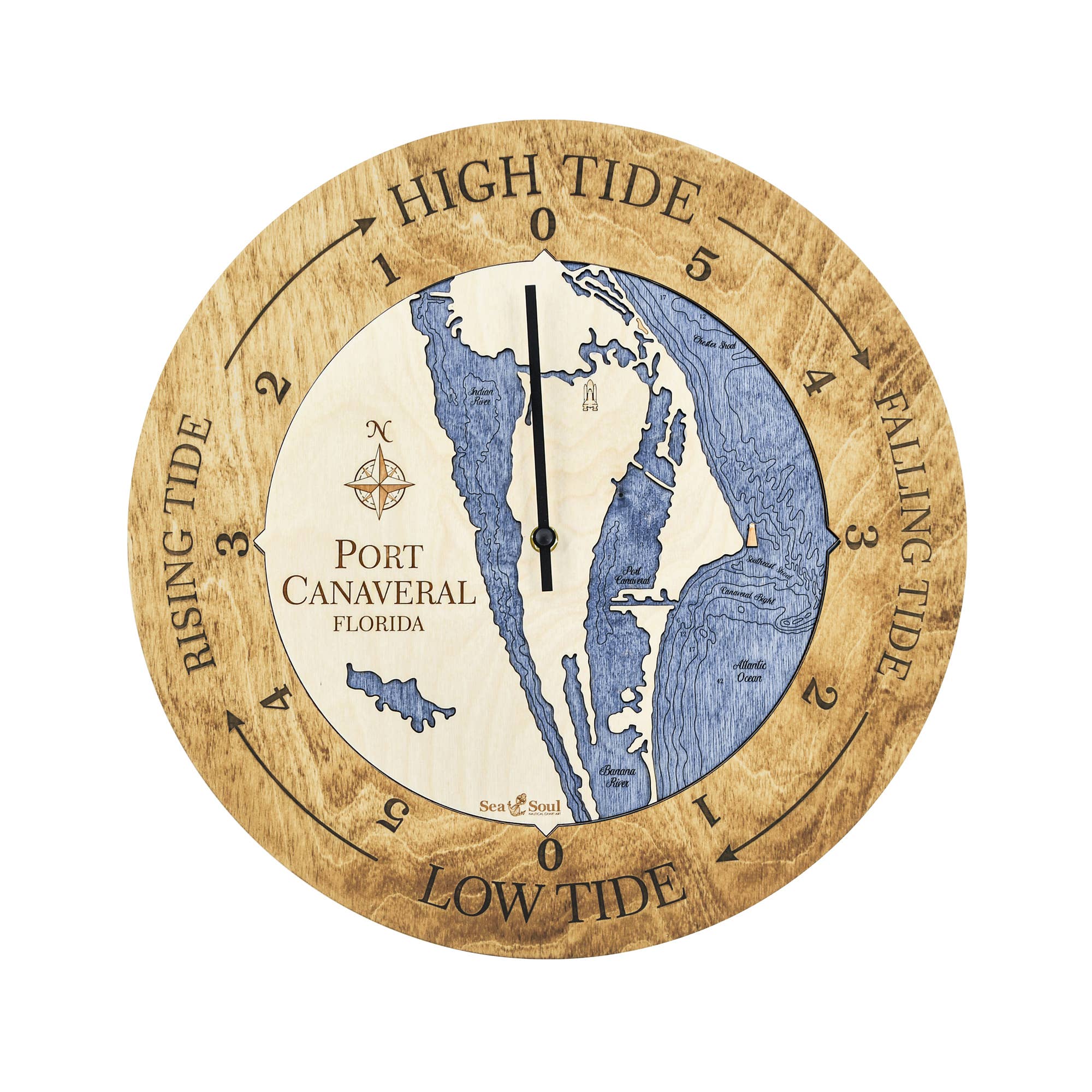 Sea & Soul Nautical Chart Art - Wholesale Wall Clock - Florida East Coast Nautical Chart Tide Clock-Many Locations148