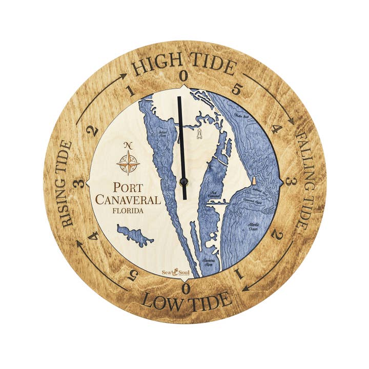 Sea & Soul Nautical Chart Art - Wholesale Wall Clock - Florida East Coast Nautical Chart Tide Clock-Many Locations148