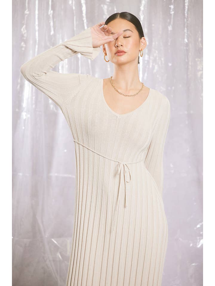 ILLA ILLA - Vente Robe – femme - Robe longue en tricot côtelé12