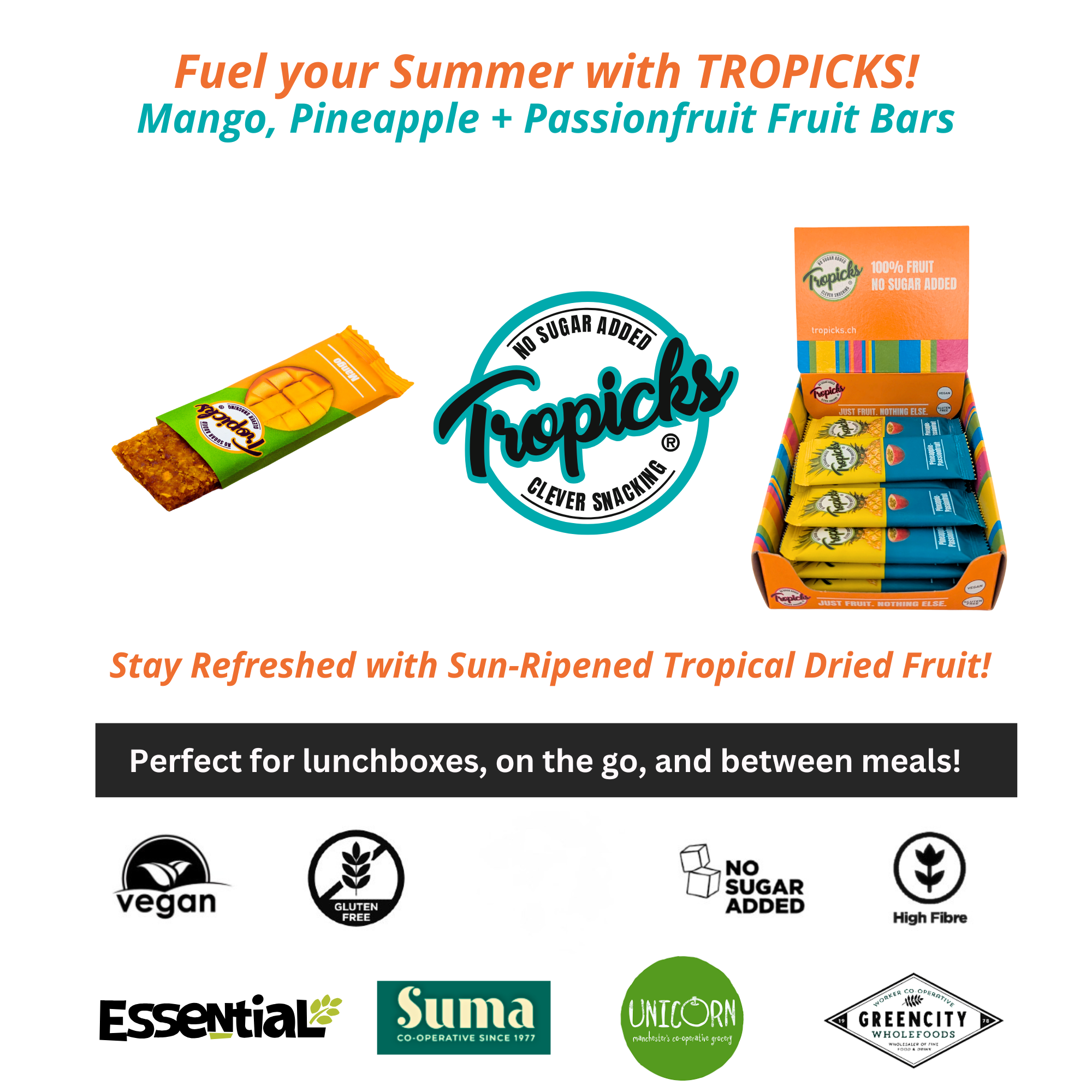 Fabmundo – wholesale Dried/dehydrated fruit – Tropicks Pineapple + Passionfruit Fruit Bars – Case of 20 2