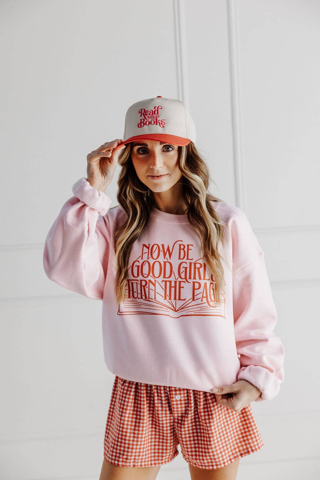 The Babe Co. - Vente Sweat-shirt à imprimés – femme - Sweat-shirt Femme Livre Rouge & Rose Tournez La Page0