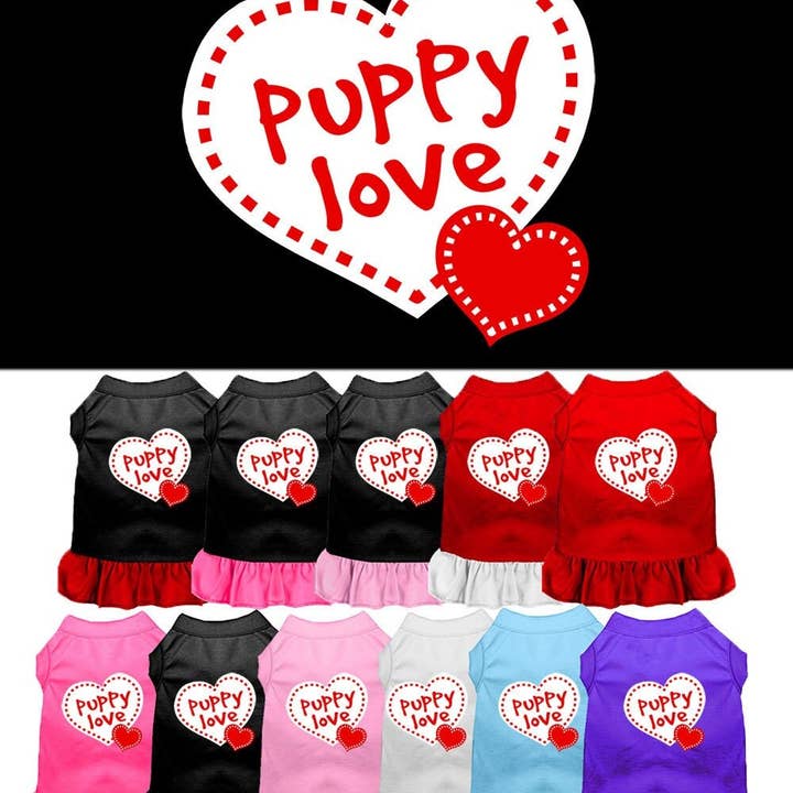 Pet Dress Screen Printed, "Puppy Love" for wholesale by As You Wish Apparel