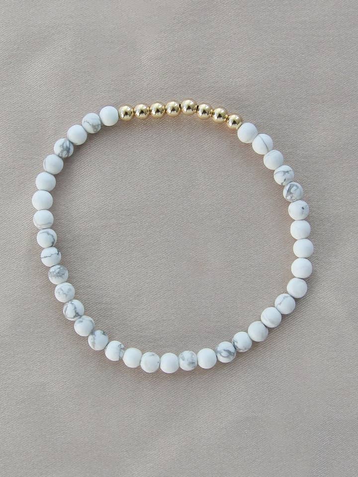 Howlite and Goldfilled Beaded Bracelet for wholesale by TrendingAbove Jewelry
