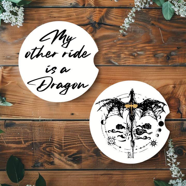 My other ride is a Dragon- Car Coaster for wholesale by Harper Grace Press