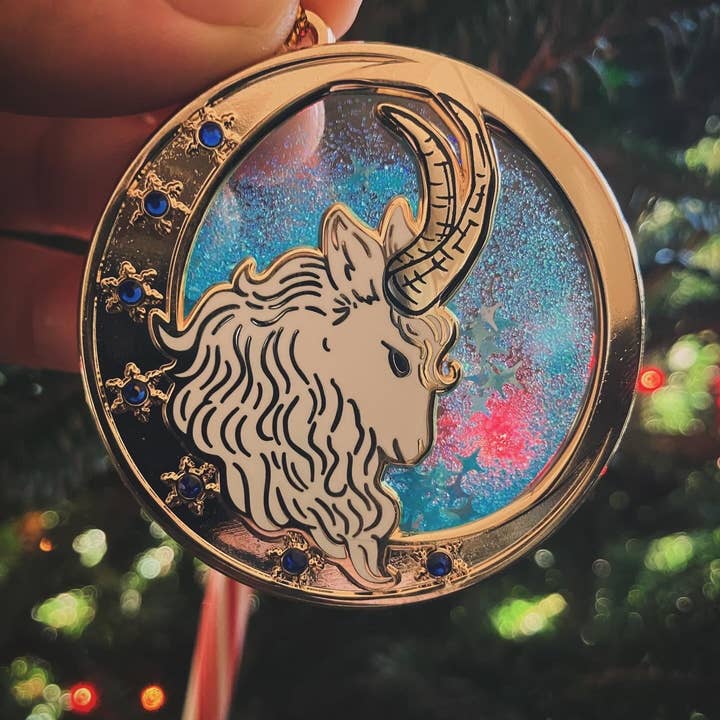 The Pickety Witch - Wholesale Ornament - Winter Guardian - Yule Goat Snow Globe Ornament3