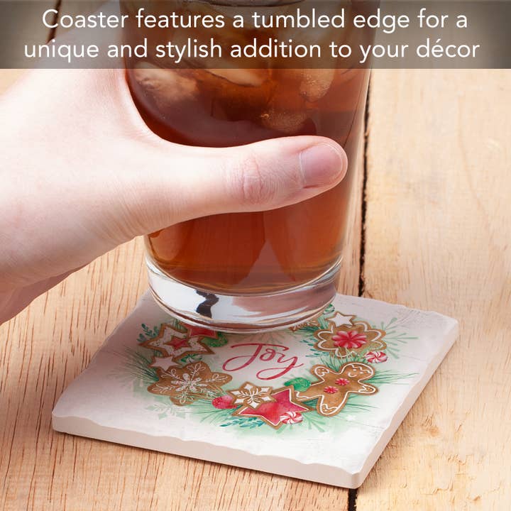 CounterArt/Highland Home/Thirstystone - Wholesale Coasters - Gingerbread Joy Single Absorbent Tumbled Tile Coaster5