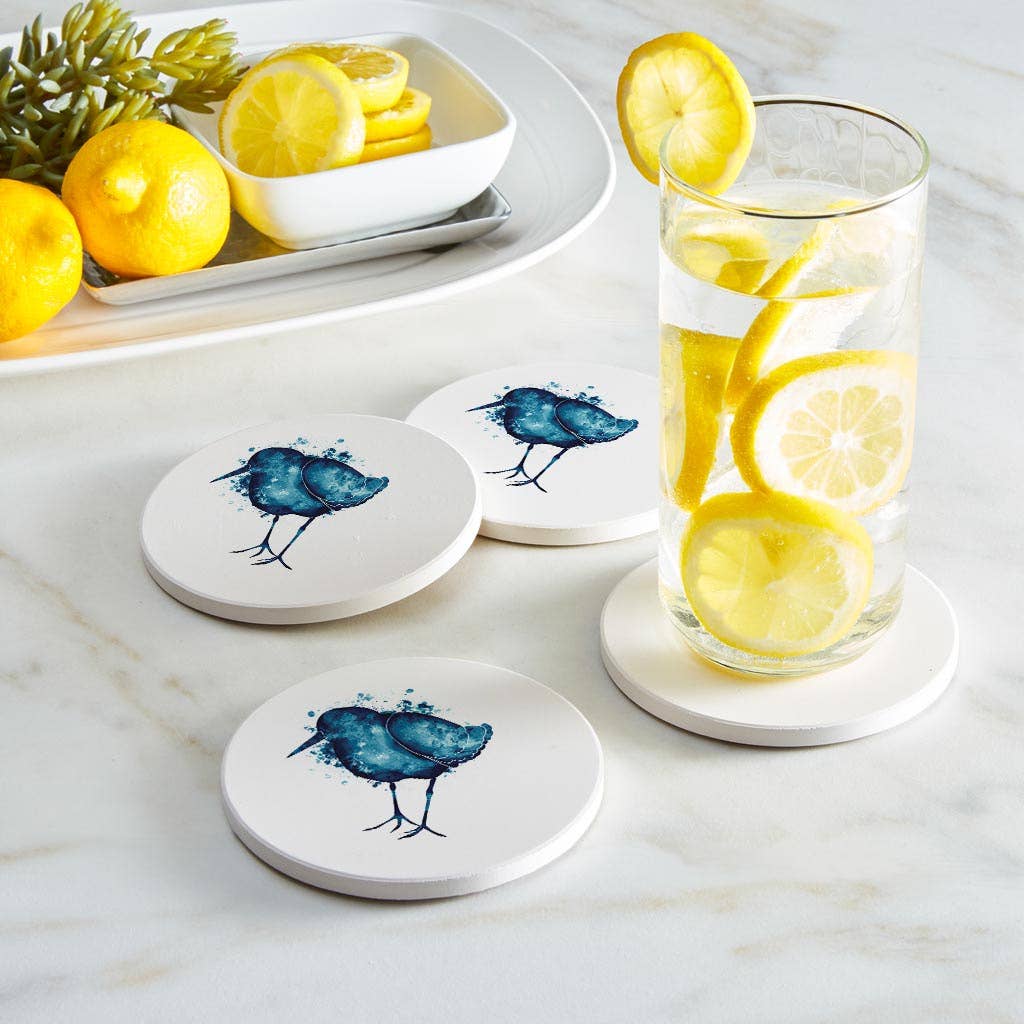 Love Local - Wholesale Coasters - East Coast Water Color Sand Piper | Absorbent Coasters | Set of 4 | Min 21