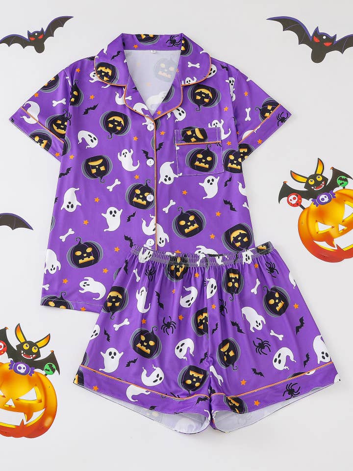 Rosa Clothing - Wholesale Lounge Set - Women's - Halloween Cozy Ghost Print Pajama Set4