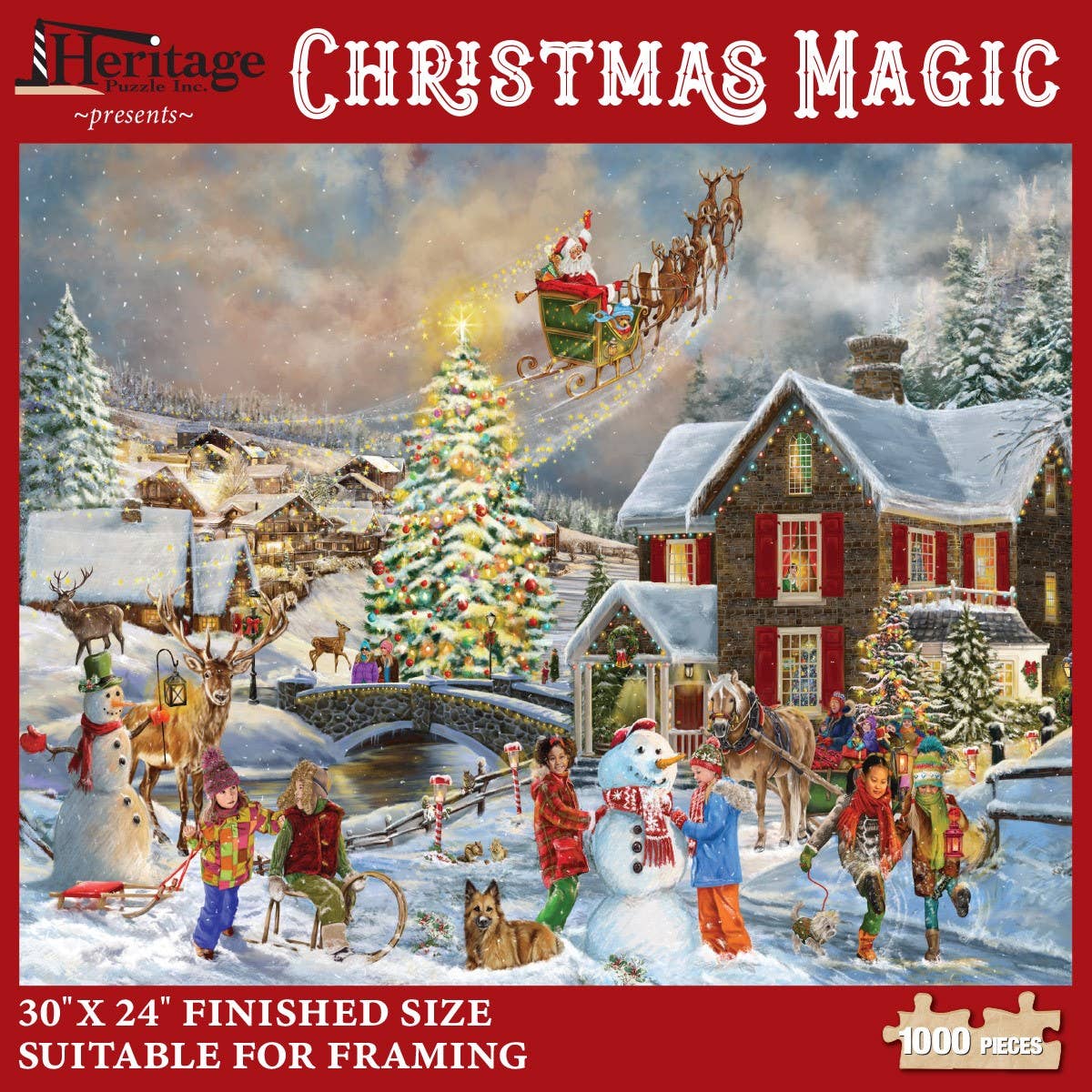 Heritage Puzzle - Vente Puzzle – adulte - Puzzle de Noël Christmas Magic 1000 pièces1