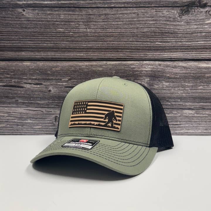 Trucker Hat - Leather Patch - Loden Green for wholesale by 208 Tees