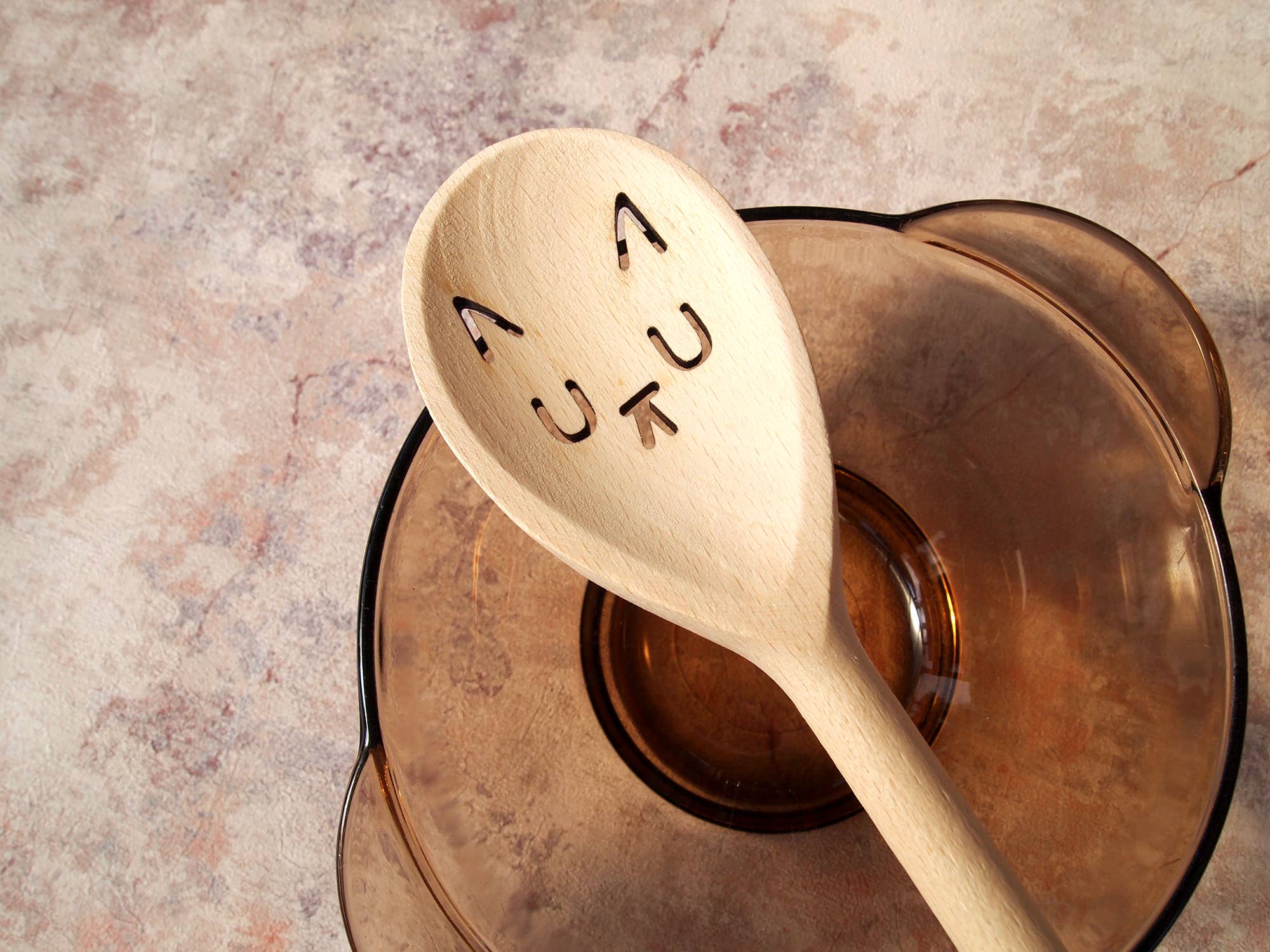 I LIKE CATS – Colher de cozinha por atacado – Colher de pau com cara de gato sonolento utensílio de cozinha1