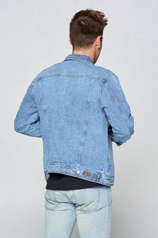 Light washed Men's Denim Jacket for wholesale on Faire3