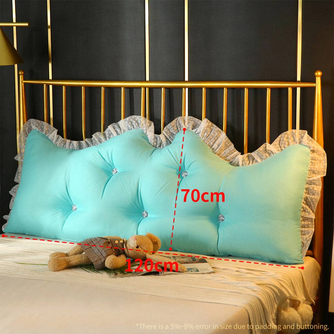 SOGA International Pty Ltd - Wholesale Bedding pillow - SOGA 4X 120cm Light Blue Princess Bed Pillow Headboard Backrest Bedside Tatami Sofa Cushion with Ruffle Lace Home Decor1