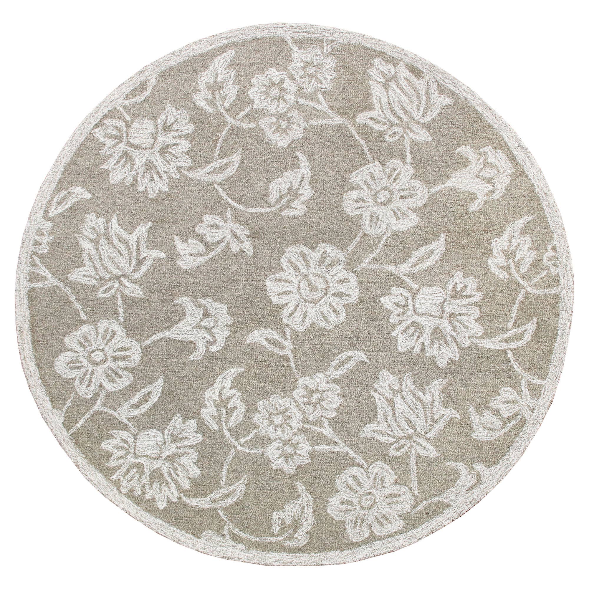 LR Home - Wholesale Area Rug - Raelyn Vintage Floral Hand-Tufted Wool Round Indoor Area Rug13