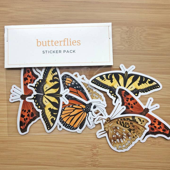 Butterfly Sticker Pack 10pc for wholesale by RachIllustrate