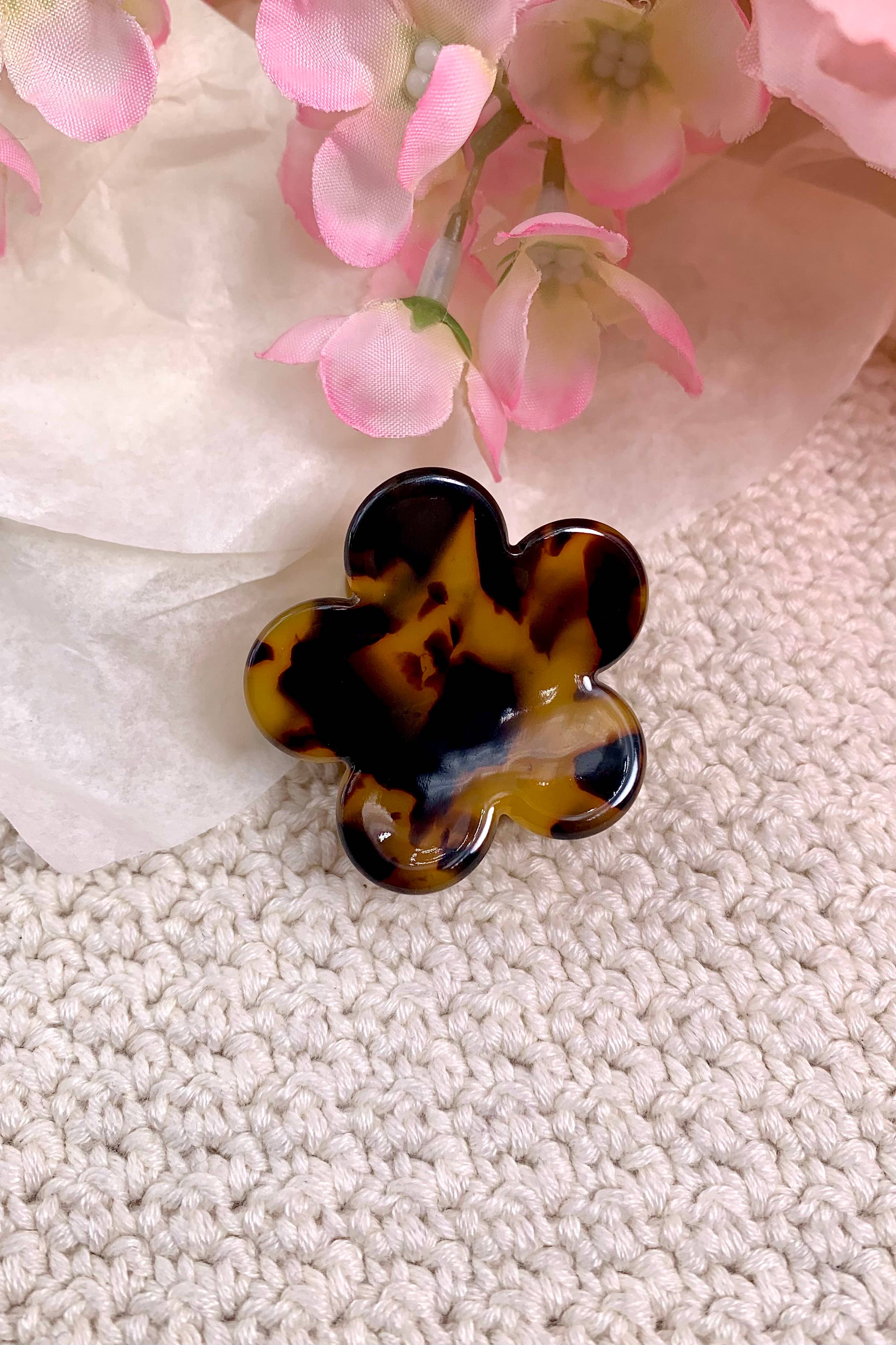 BYREN | ÉLINE L'ATELIER – wholesale Set med håraccessoarer – Dam – Mini hårklämma i leopardmönstrad blomform 4 cm YH510