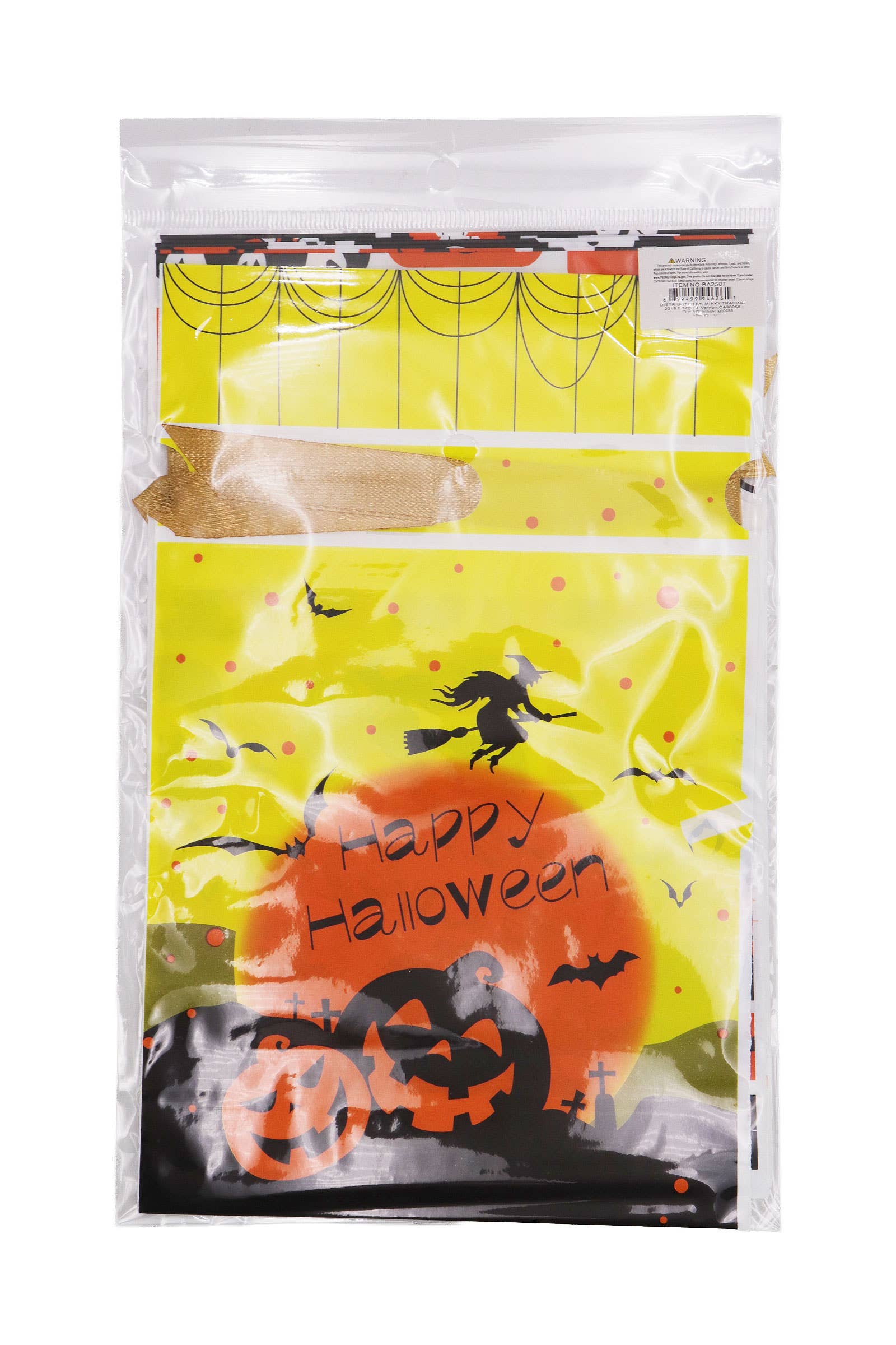 ASSORTED Halloween Drawstring Plastic Treat Bag - 48 Pcs for wholesale on Faire6