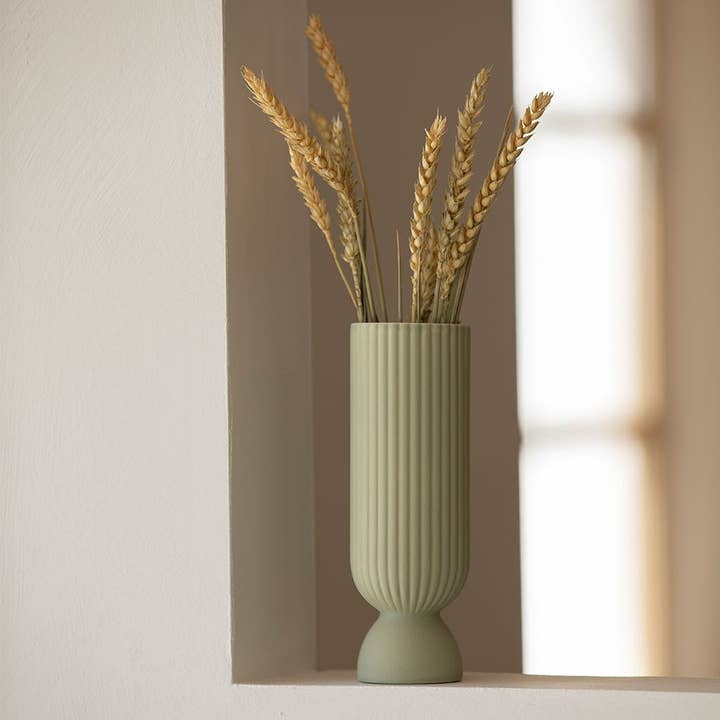 Oustao - Wholesale Candle holder - Lus M ceramic candle holder - Green1