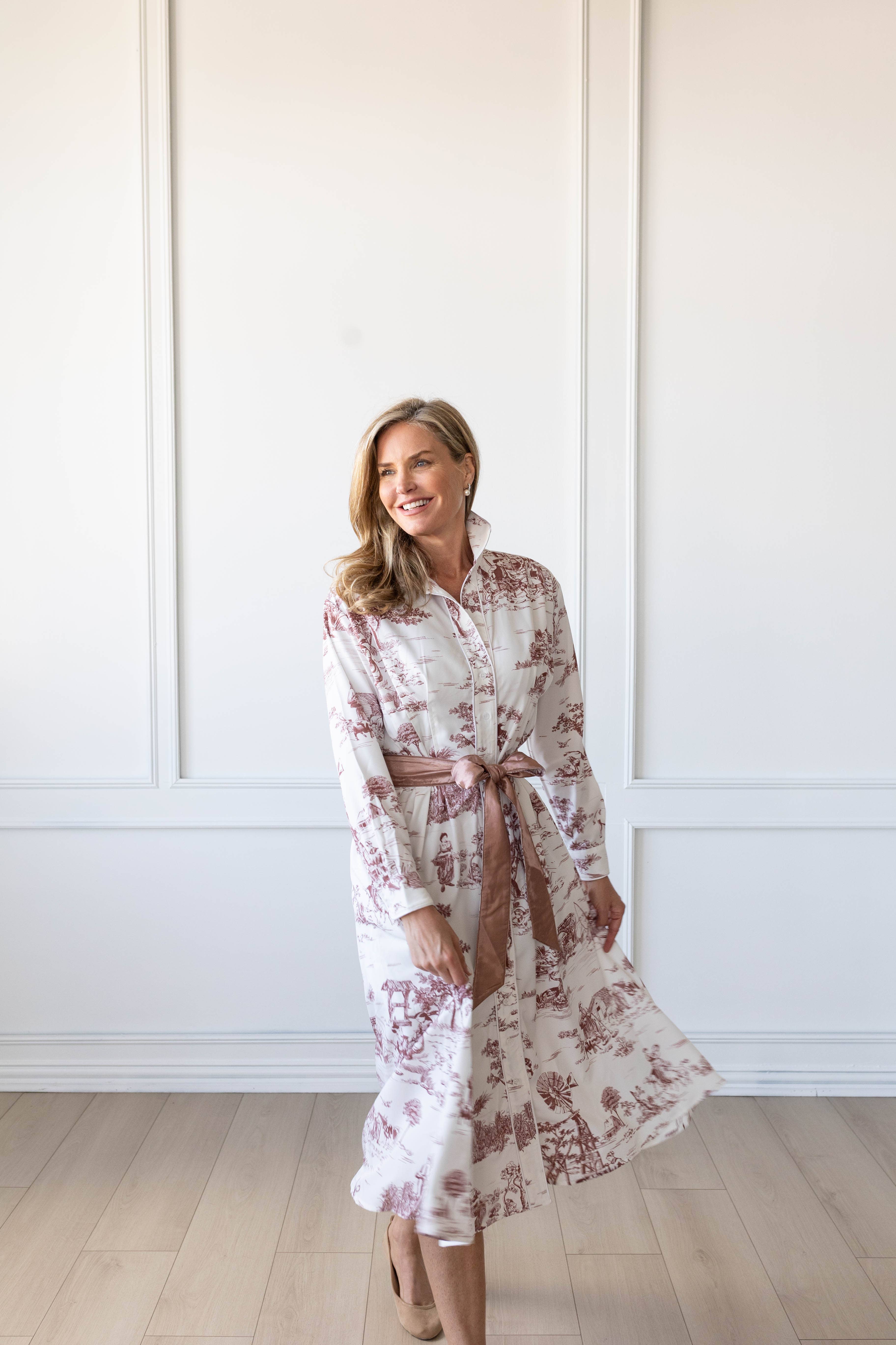 Kim Lolley Designs - Wholesale Dress - Women's - JILL DRESS BROWN TOILE1