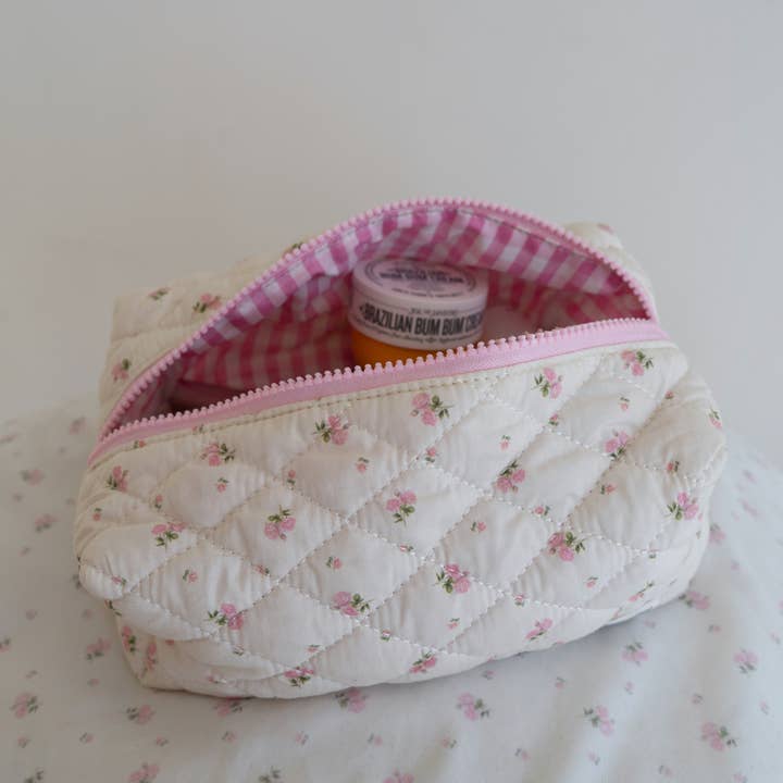 Pink Rose Makeup Bag for wholesale by Sunday Violets