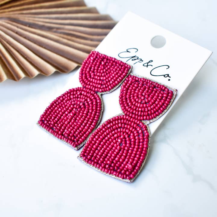 Epp and Co - Wholesale Dangle Earrings - Raspberry Mod Geo Drops