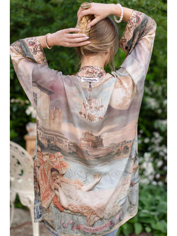 Market of Stars (USA) - Wholesale Kimono - Women's - Imaginarium Matinée Duster Kimono w/ Moon mid-length1