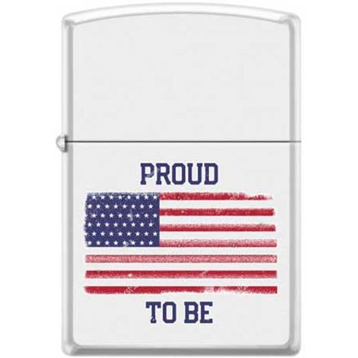 Lighter King - Vente Briquets - Briquet Zippo Drapeau Américain Fier d'être Blanc0