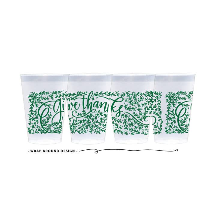 Natalie Chang - Wholesale Disposable Cup - Give Thanks | Thanksgiving Cups & Napkins (ALL)6