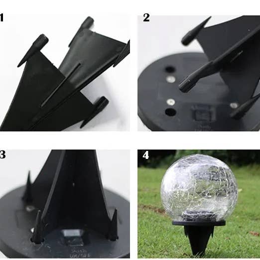 Will's Company - Wholesale Outdoor/Lawn Light - Solar Crackled Glass Globe Ball Light, Set of 2 in 4 colors5