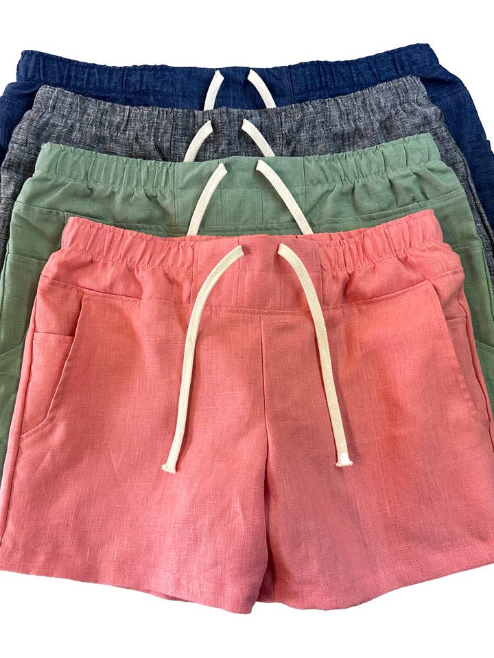 The Short Flirt Summer Short in Linen: Code PWS for wholesale by DCP Designs