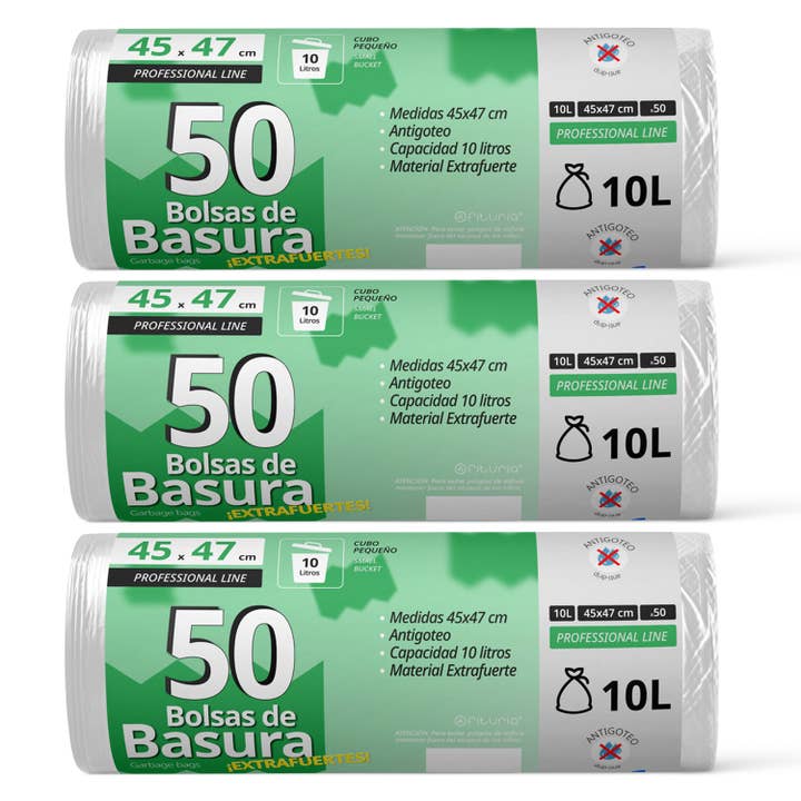 Bolsas de Basura Resistentes 10L 45x47cm - 150 unidades para venta al por mayor de MEDEL OFFICE