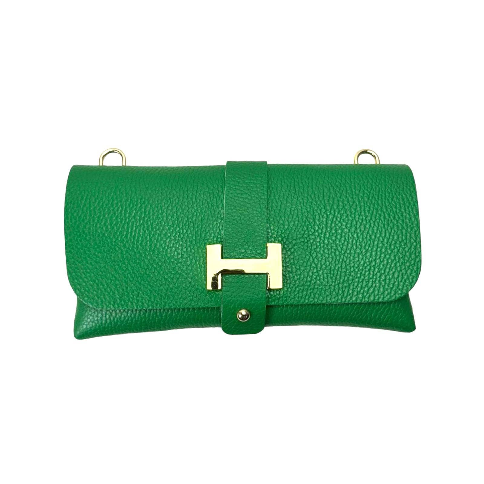 Chenson & Gorett - Vendita all'ingrosso Tracolla - Donna - Borsa da donna in pelle fiore con manico a catena rimovibile e chiusura con bottone10