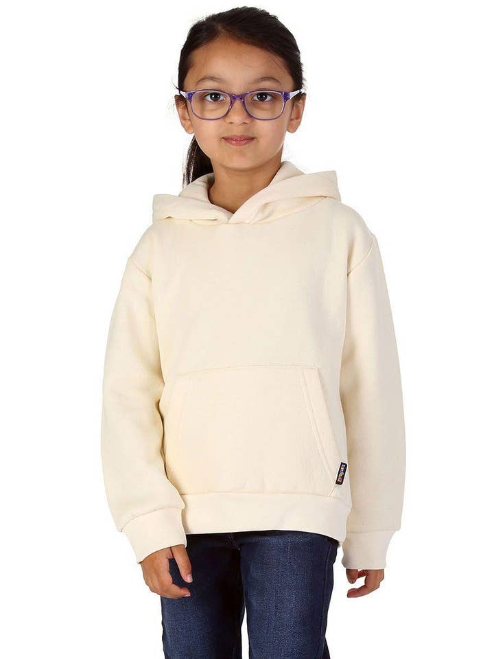Trendy Toggs Kids Plain Overhead Cream Hoodie for wholesale by Trendy Toggs