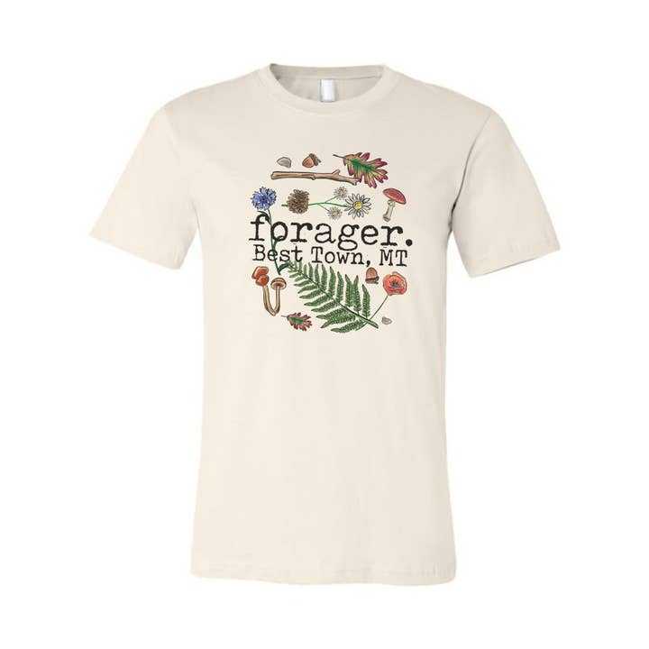 Barefoot Baby - Wholesale Screen Printed T-Shirt - Women's - CUSTOM Forager Mommy and Me Outdoor Summer Hiking Shirt1