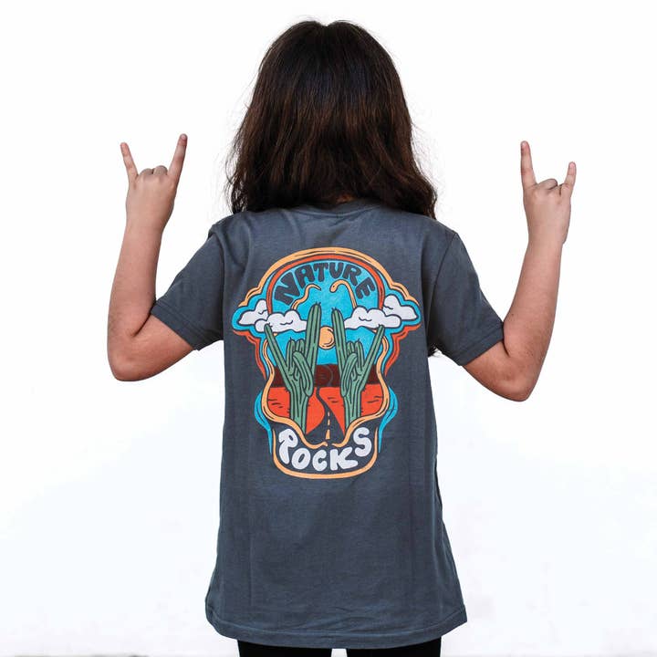 Retro Nature Rocks Kids and Adult Tee for wholesale by Rivet Apparel Co.