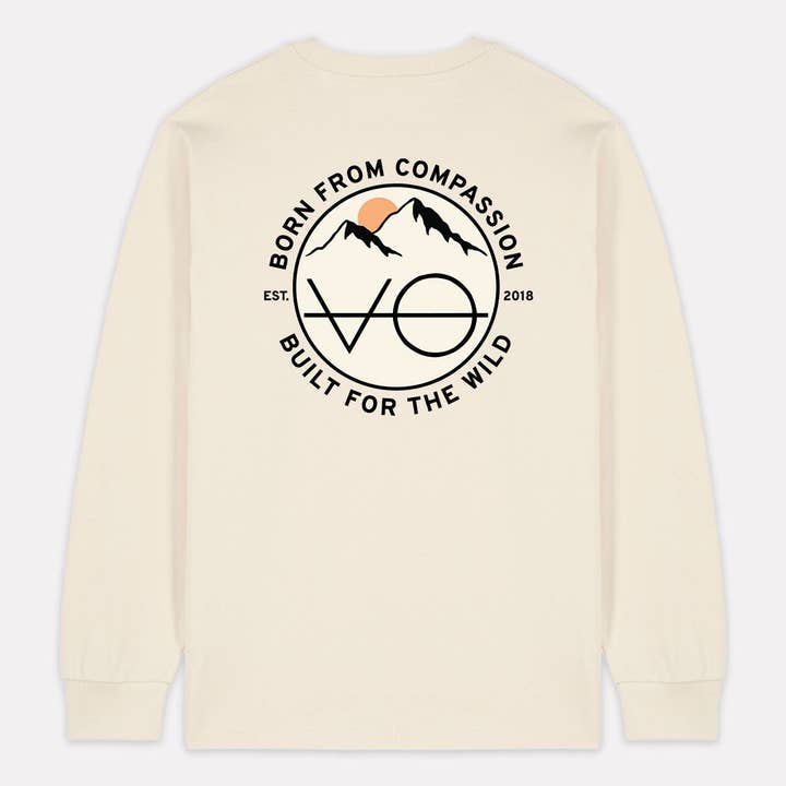 Långärmad T-shirt med bergskedja på ryggen (Unisex) för wholesale av VO