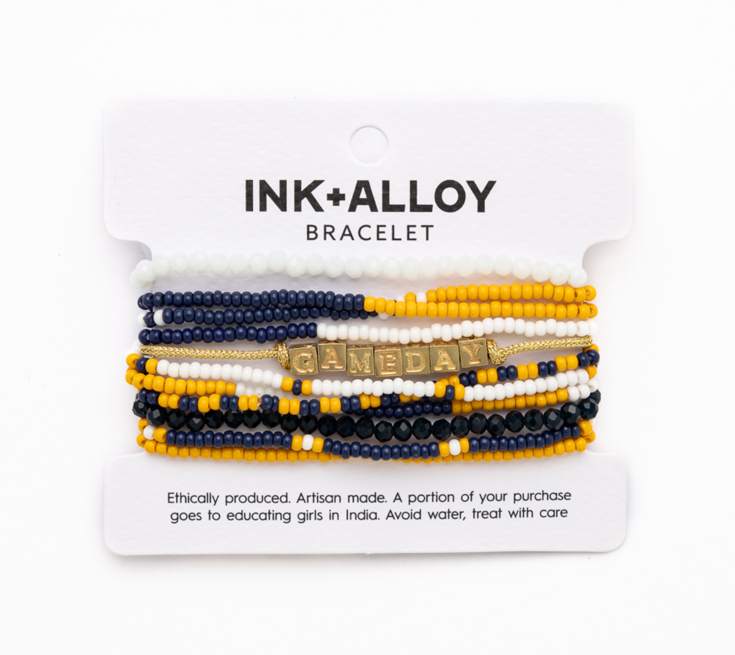 INK + ALLOY - Wholesale Jewelry Set - Bracelet Stack Game Day Navy + Yellow + White Wholesale3