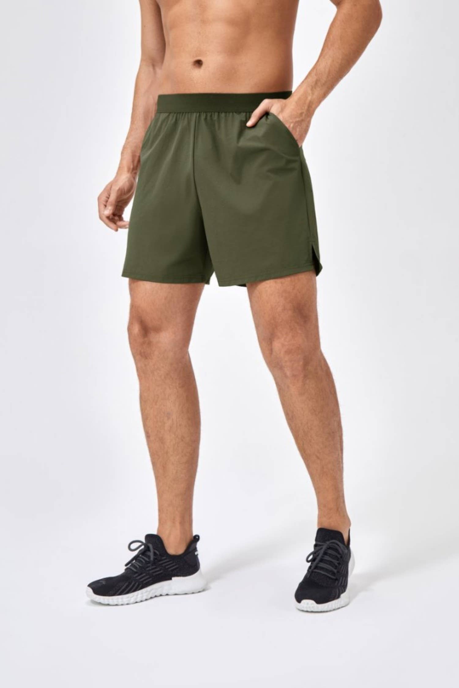 Active by Anna-Kaci – wholesale Träningsshorts – herr – Herrars enfärgade dra-på träningsshorts snabbtorkande tyg13