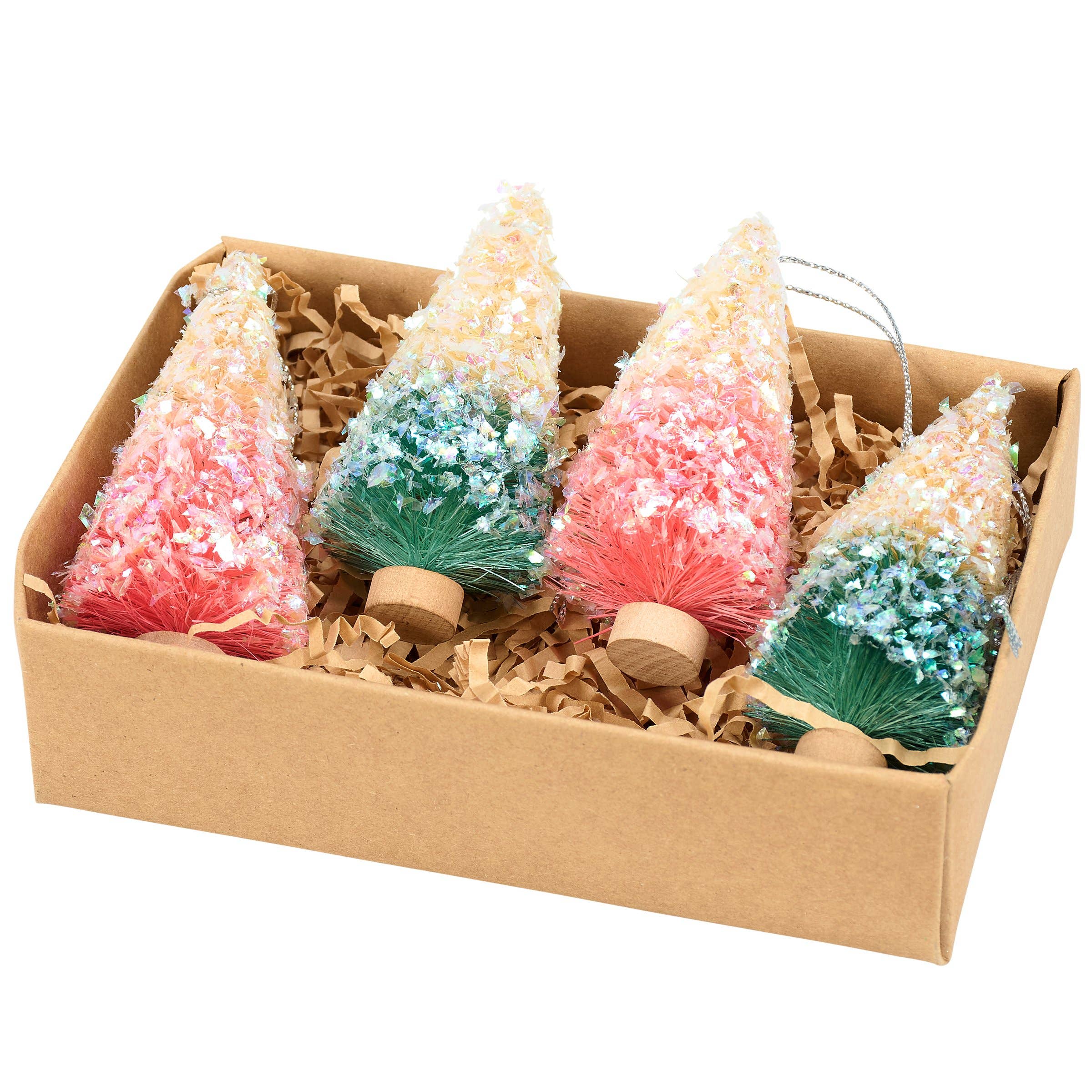 Primitives by Kathy - Wholesale Artificial Christmas Tree - Retro Bottle Brush Tree Set1