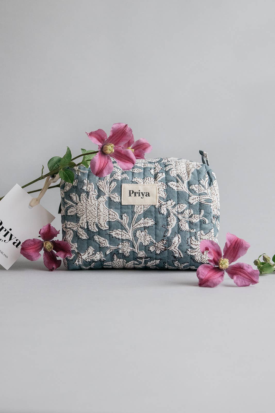 Priya Wear - Wholesale Makeup/Cosmetic Bag - Organic cotton cosmetic bag smoky blu (washbag/pouch/makeup)