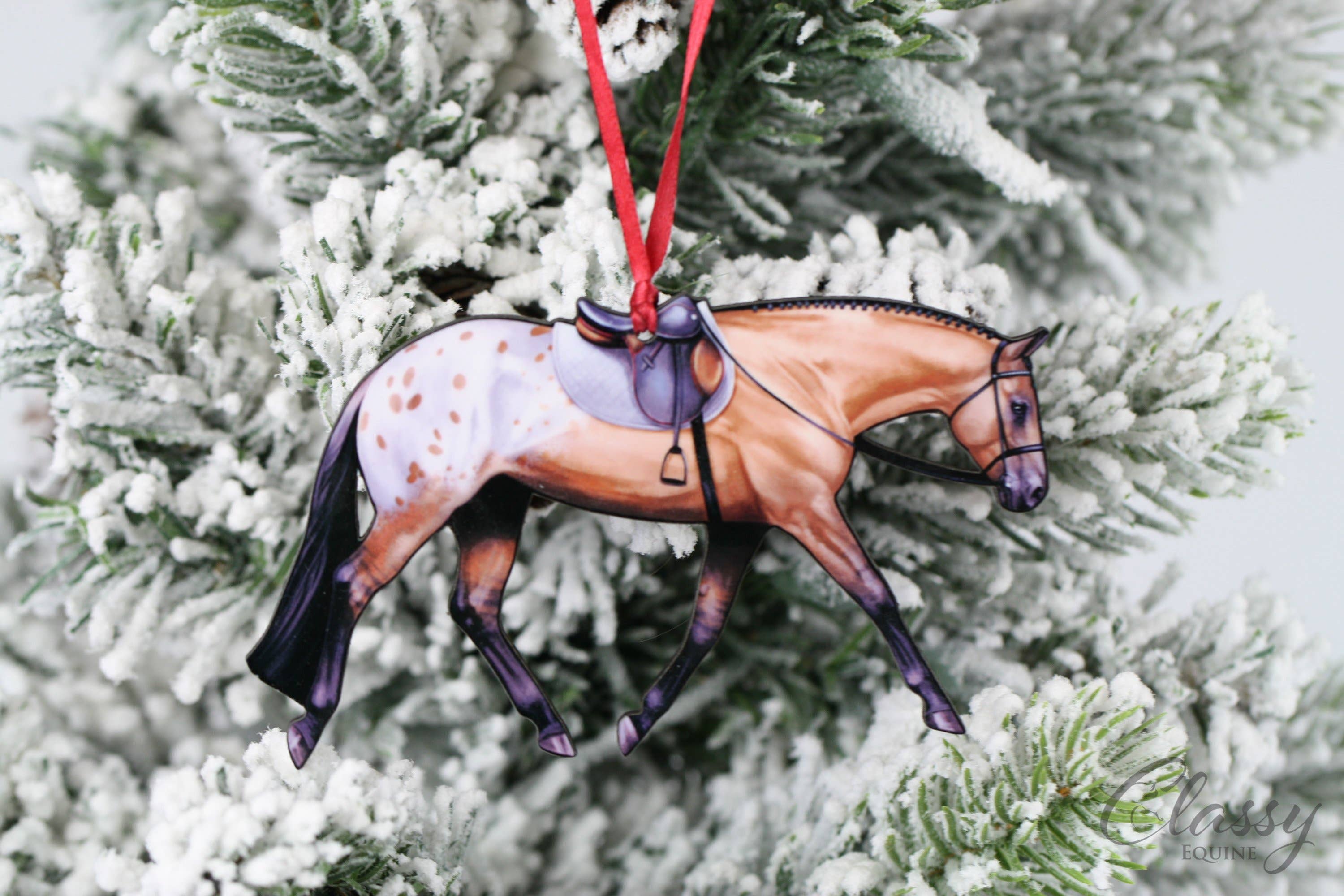 Spotted Few Spot Appaloosa Western Ranch Horse Ornament - Classy Equine