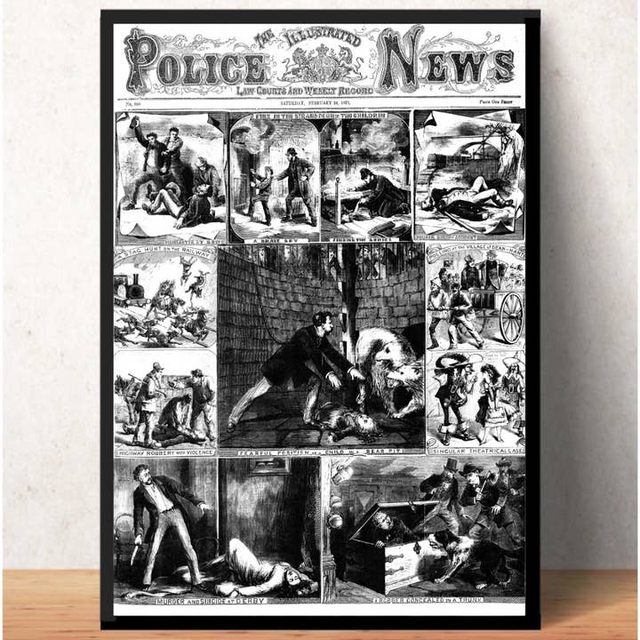 A4 Framed Print - Illustrated Police News - 24th Feb 1877 for wholesale by Derby Uncovered