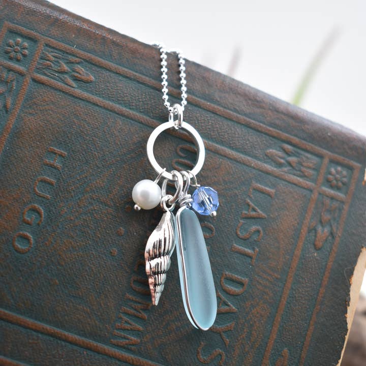 Whitelotus Design - Wholesale Pendant/Charm Necklace - Ocean treasures charm pendant - sea glass jewelry 2