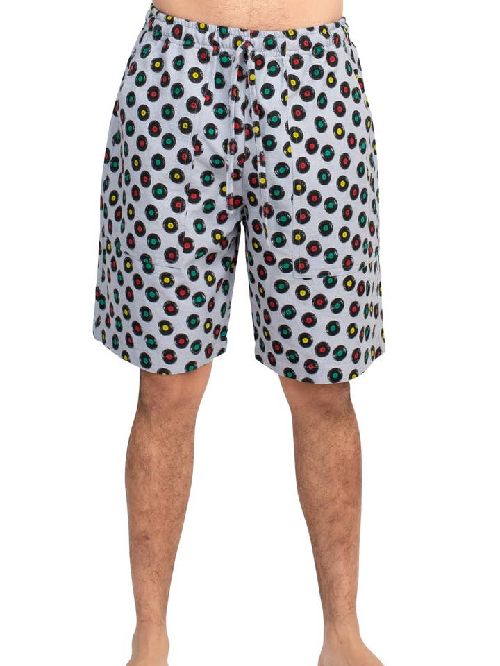 Rasta Vinyl Record Shorts for wholesale by Lakhays Collection Inc.